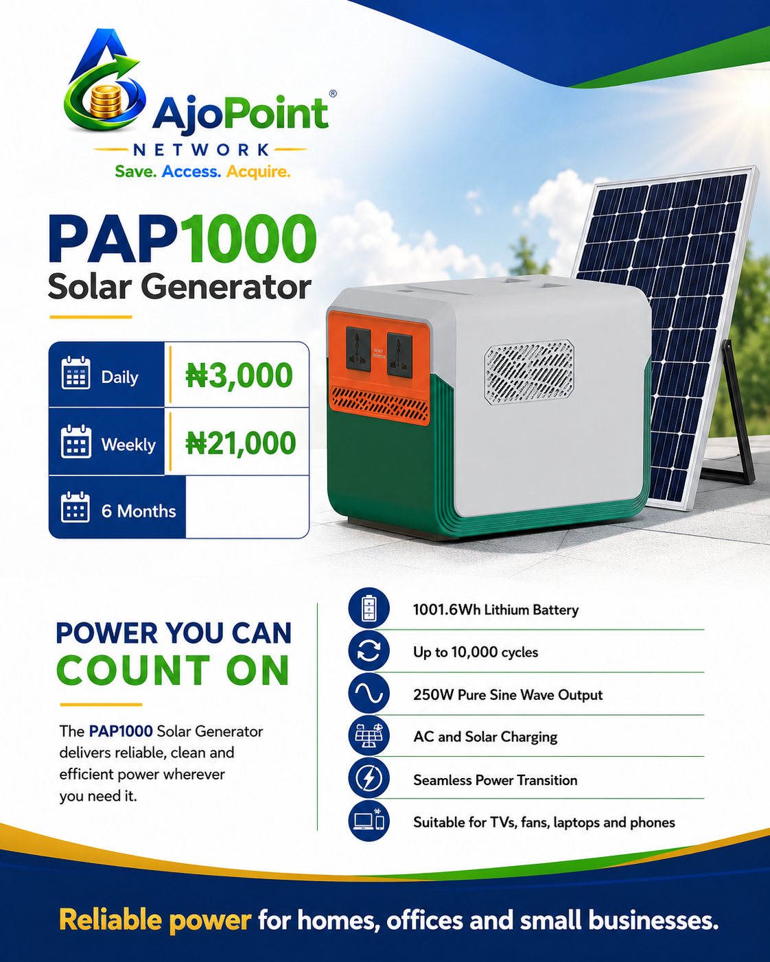 PAP1000 — Solar Generator