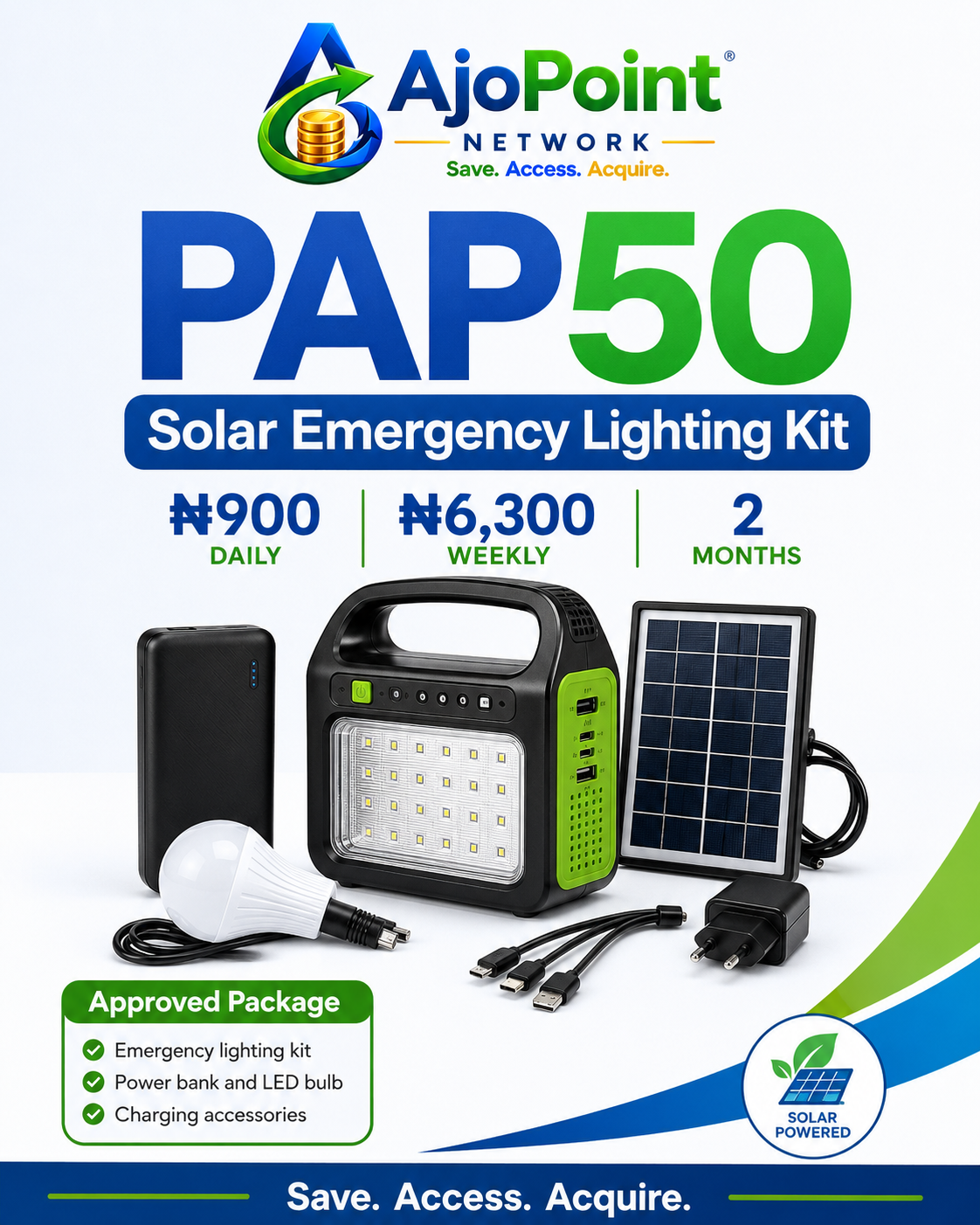 PAP50 — Solar Emergency Lighting Kit